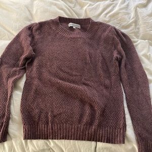 Angora/wool puff sleeve sweater